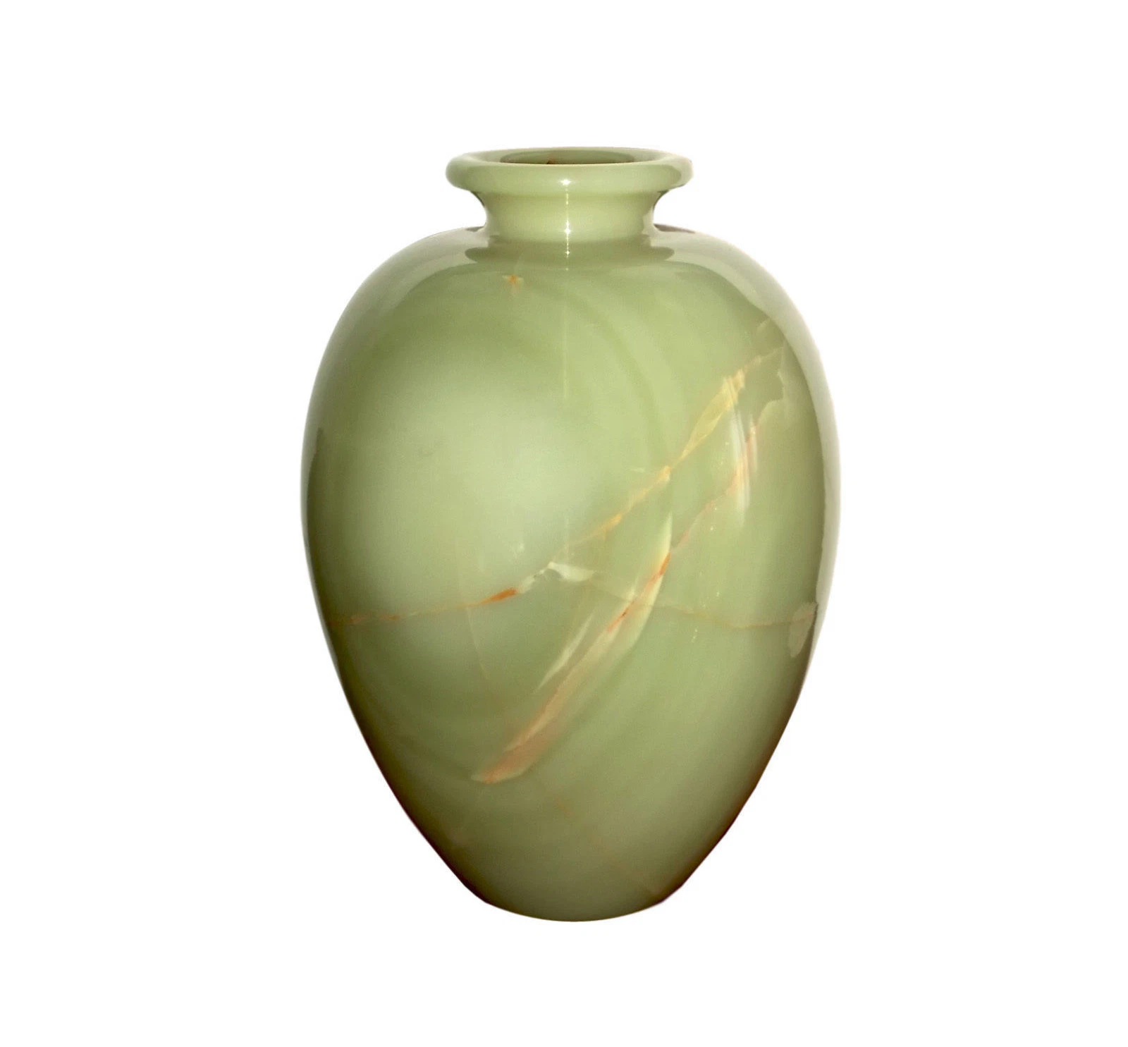 Vase Kernstück IN Onyx Grün Green Italian Onyx Vase Klassisch Design H.30cm
