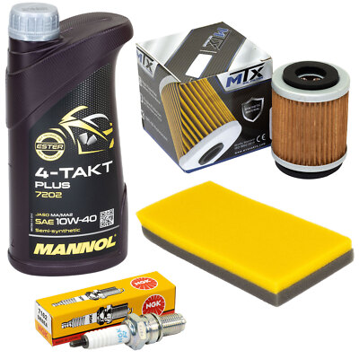 Wartung Set für Yamaha SR 125 10F SR 1989-02 Öl 1L Luftfilter Ölfilter Zündkerze