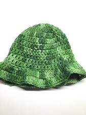 New Crochet Handmade Toddler Baby Bucket Hat Girls Boys Green Ombr  Beanie Cap