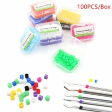 100 Pcs/Box Dental Autoclavable Hygienist Instrument Silicone Color Code Rings