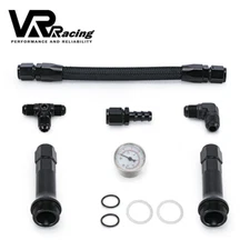 6AN Braided Dual Feed Carb Fuel Line Double Pump For 4150 Holley Carburetor