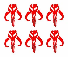 6 Mandalorian Vinyl Decals Star Wars Mythosaur Bantha Skull 2" Stickers