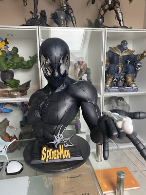 Spider-Man 1/1 Lifesize Bust Queen Studios Black Statue (Sideshow) Marvel
