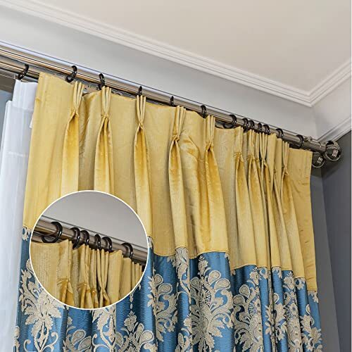 60 Pack Metal Drapery Curtain Rings with 60 Pcs Metal Curtain 32 mm Black - Bild 7 von 8