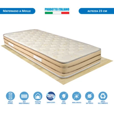 COMPRARREDO Materasso singolo molle Bonnel 80x190 ortopedico portanza 110Kg H23