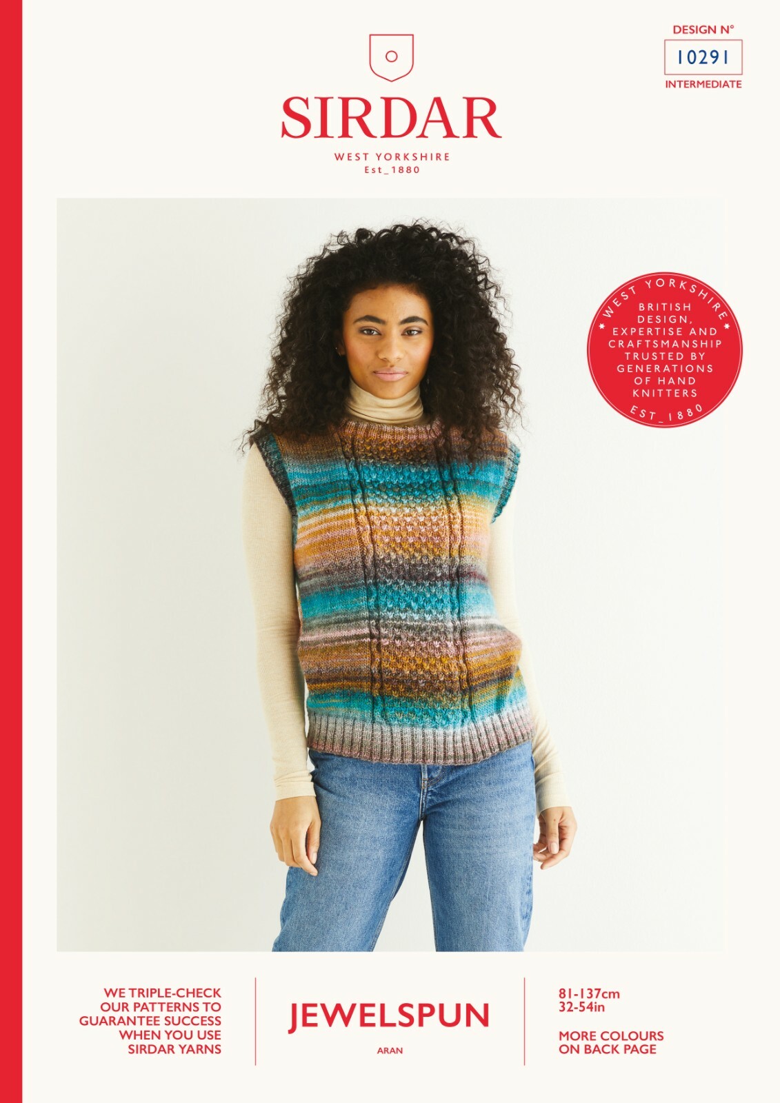 Sirdar Womens Jewelspun Aran Tabbard Knitting Pattern - 10291