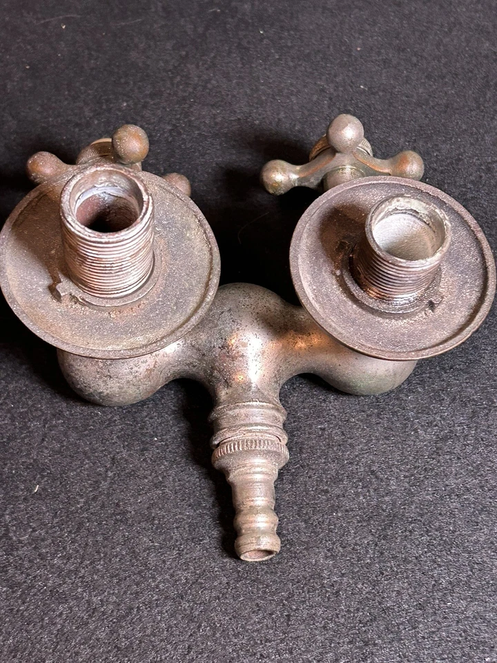 vintage brass Steampunk Eclipse faucet hot cold  for parts or repair - Image 4 of 4