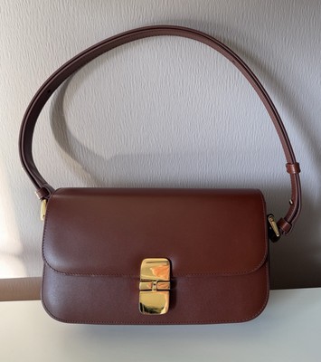 A.P.C. Tasche Grace Baguette Schultertasche Bag Crossbody Leder Nussbraun 