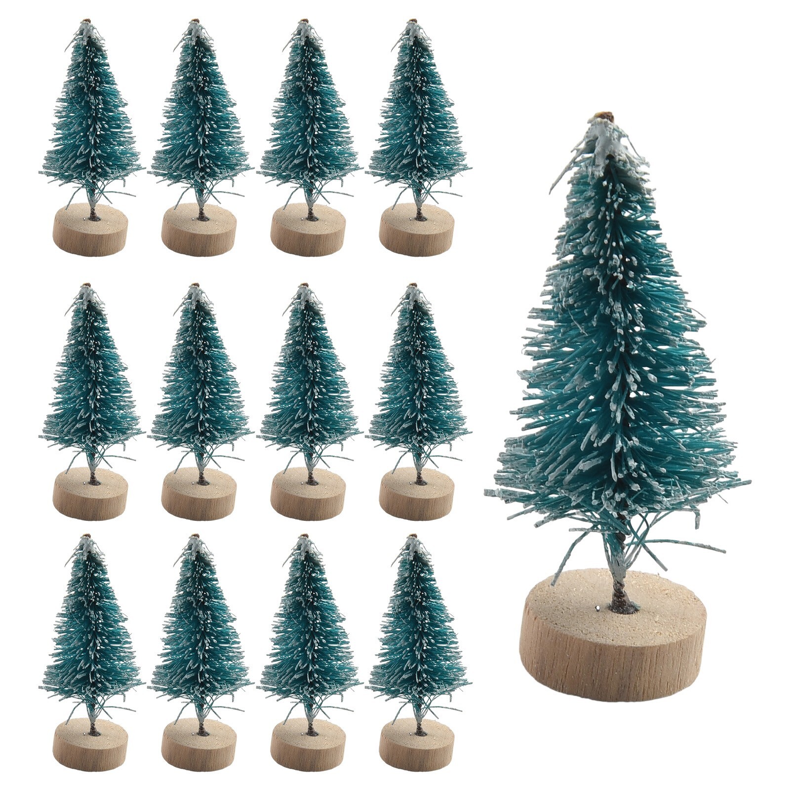 Holiday Village Accessories 12Pcs Mini Christmas Tree Decor Cedar