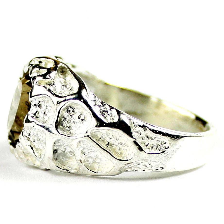 Cuarzo ahumado, anillo de plata de ley 925 para hombre, SR168 Foto 3 de 4