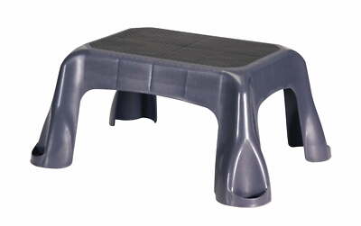 Step stool, molded-in footboard, 1 step, grey