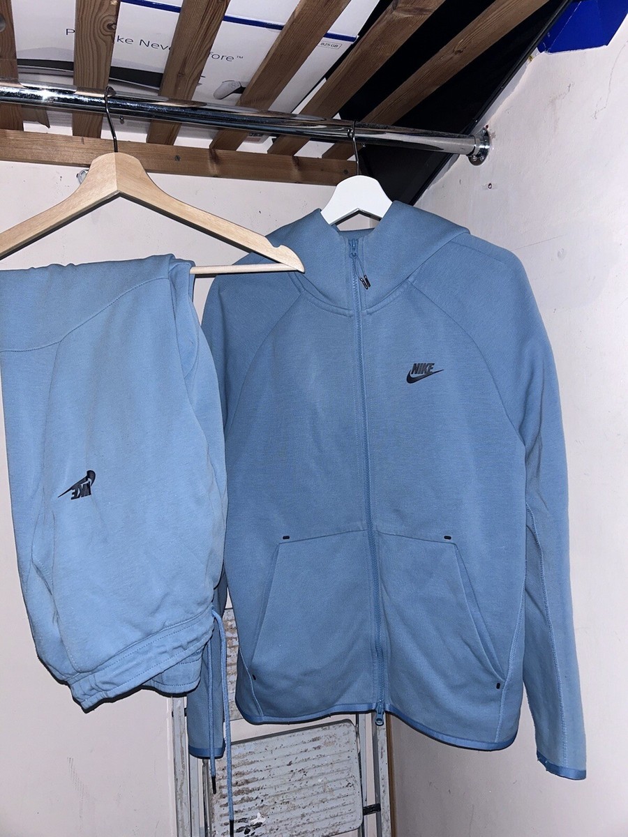 light blue nike tech tracksuit
