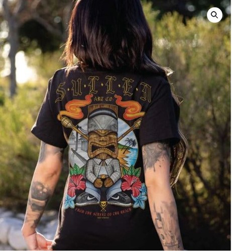 Sullen Clothing "TIKI CHOLO" Premium Fit Mens tee Art Collective tattoo Black - Picture 2 of 3