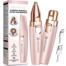 Eyebrow Facial Trimmer 2 in1 Rechargeable Facial Hair Removal and Eyebrow Sha...