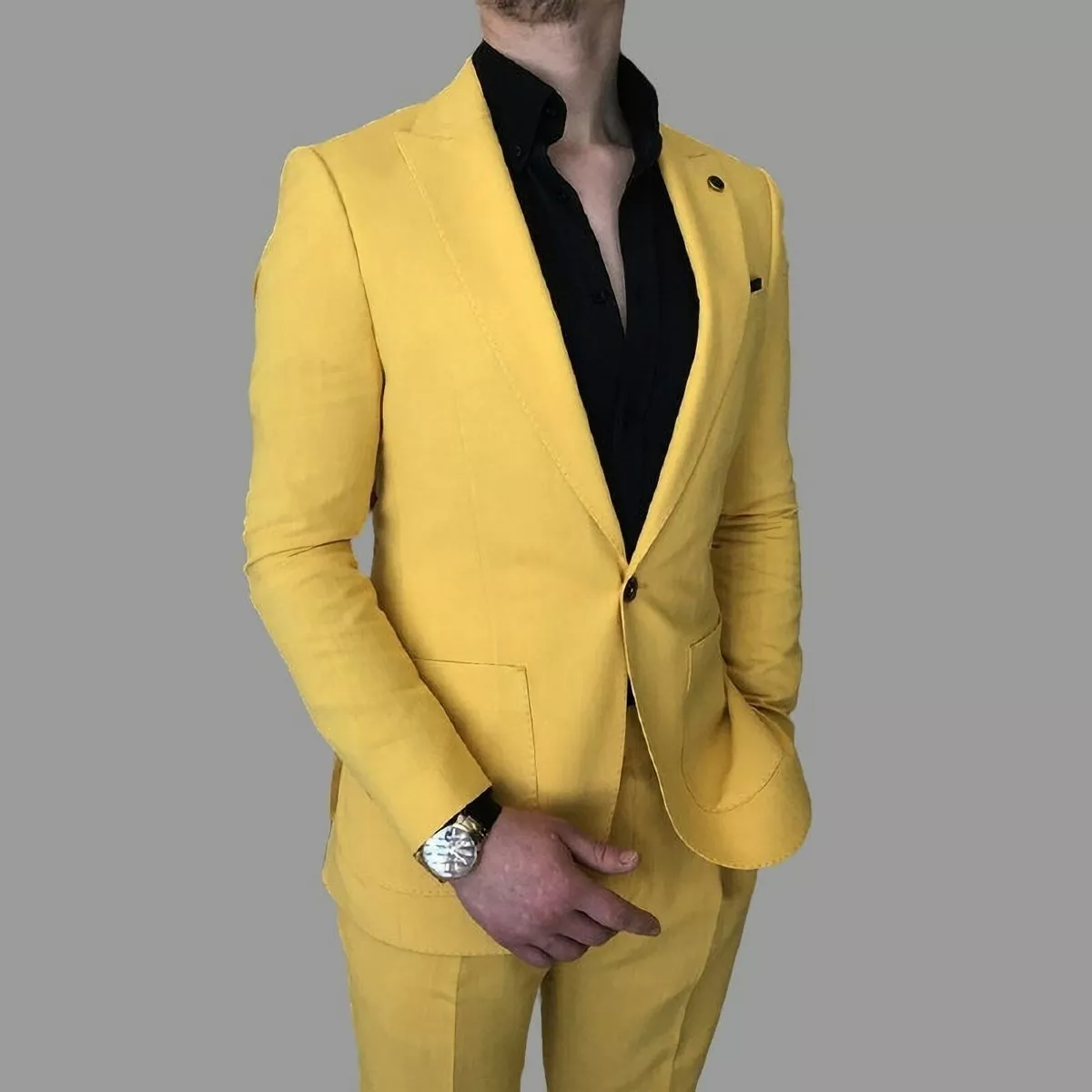 Yellow color coat pant sale