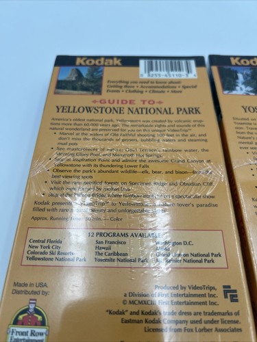 VHS Kodak Movie Set Kodak Guide to Grand Canyon, Yellowstone, Yosemite Park '96 - Picture 5 of 10