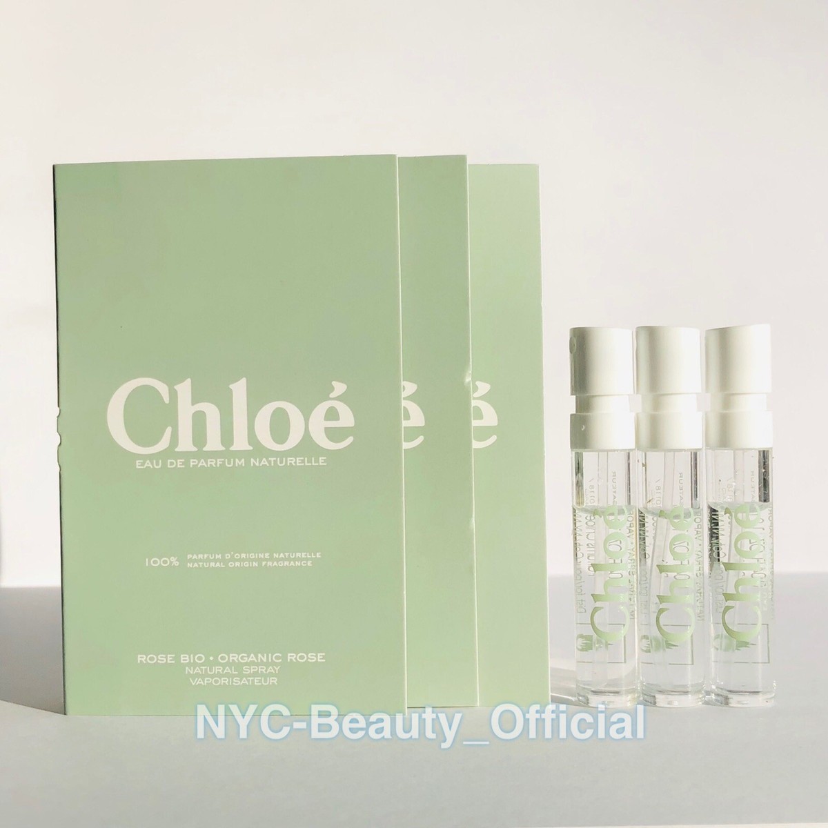 3 x Chloe Eau de Parfum Naturelle Organic Rose Sample spray Vial