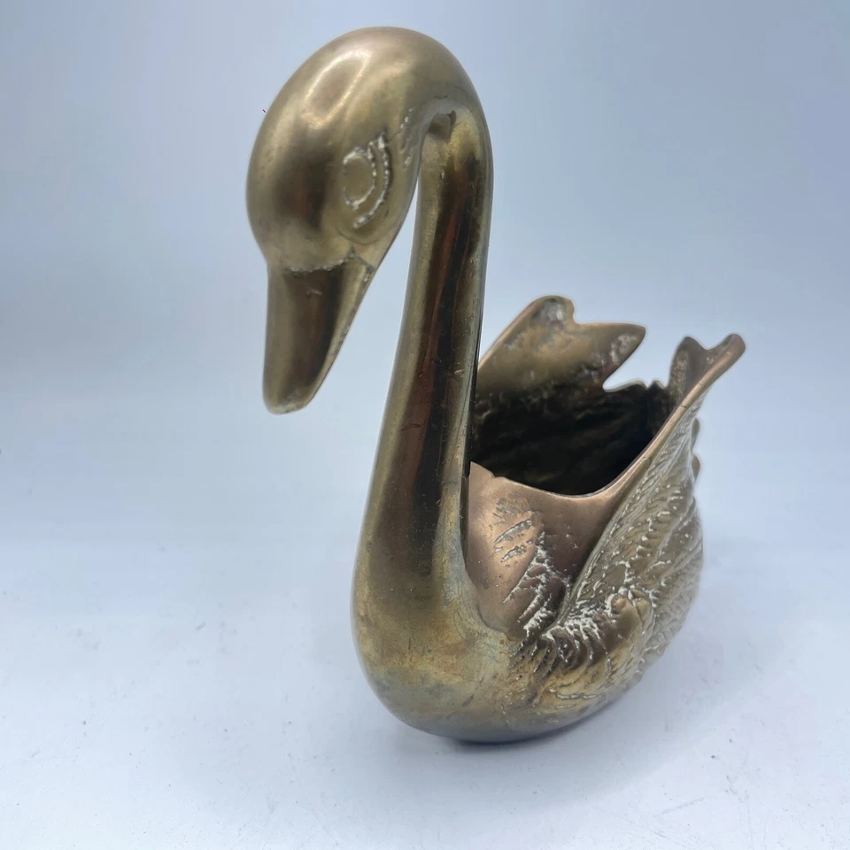 Swan Heavy Solid Brass Large Trinket Authentic Vintage Rare MADE IN ENGLAND - Image 2 of 4