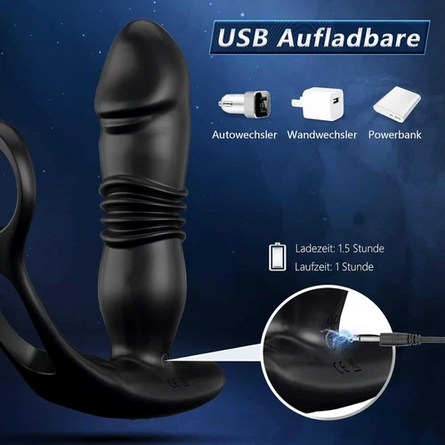 Male Prostate Massager APP Vibrator Thrusting Anal Butt Plug Dildo Sex Toys Men - Picture 13 of 24