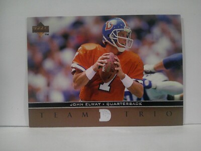 1996 Upper Deck Team Trio Denver Broncos Football Card #TT34 John Elway