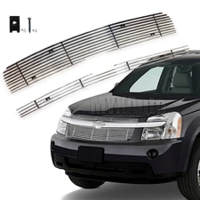 Fits 2005-2009 Chevy Equinox Chrome Main Upper Billet Grille Combo Grille