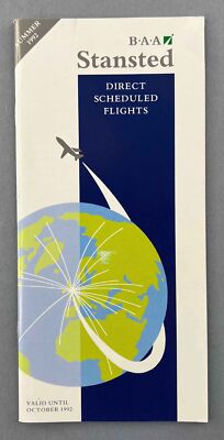 STANSTED AIRPORT PLANFLUGPLAN SOMMER 1992 BAA LONDON