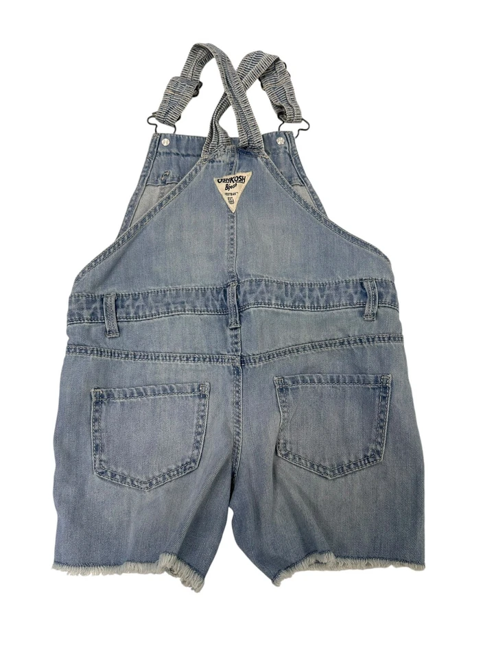 Pantalones cortos de mezclilla azul a rayas OshKosh B’Gosh para niñas talla 6/6X chaleco trasero Foto 4 de 4