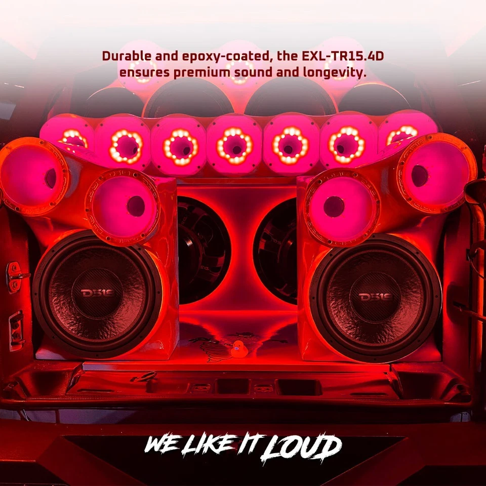 DS18 EXL 15" Subwoofer Triple Stack with Reinforced Cone 2500W RMS 4" Dvc 4-Ohm - Image 4 of 4