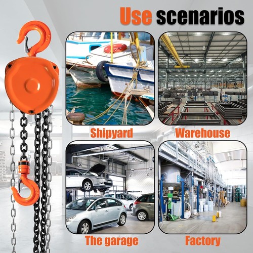 Hand Chain Hoist (Various Mode),10Ft G80 Chain and 360° Swivel Hook for Garage - Picture 6 of 19