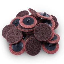 50 Pack - 2" Roloc Surface Conditioning Discs Medium Red Quick Change Prep Pads