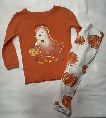 12m PUMPKIN GHOST PJS PAJAMAS TODDLER HALLOWEEN
