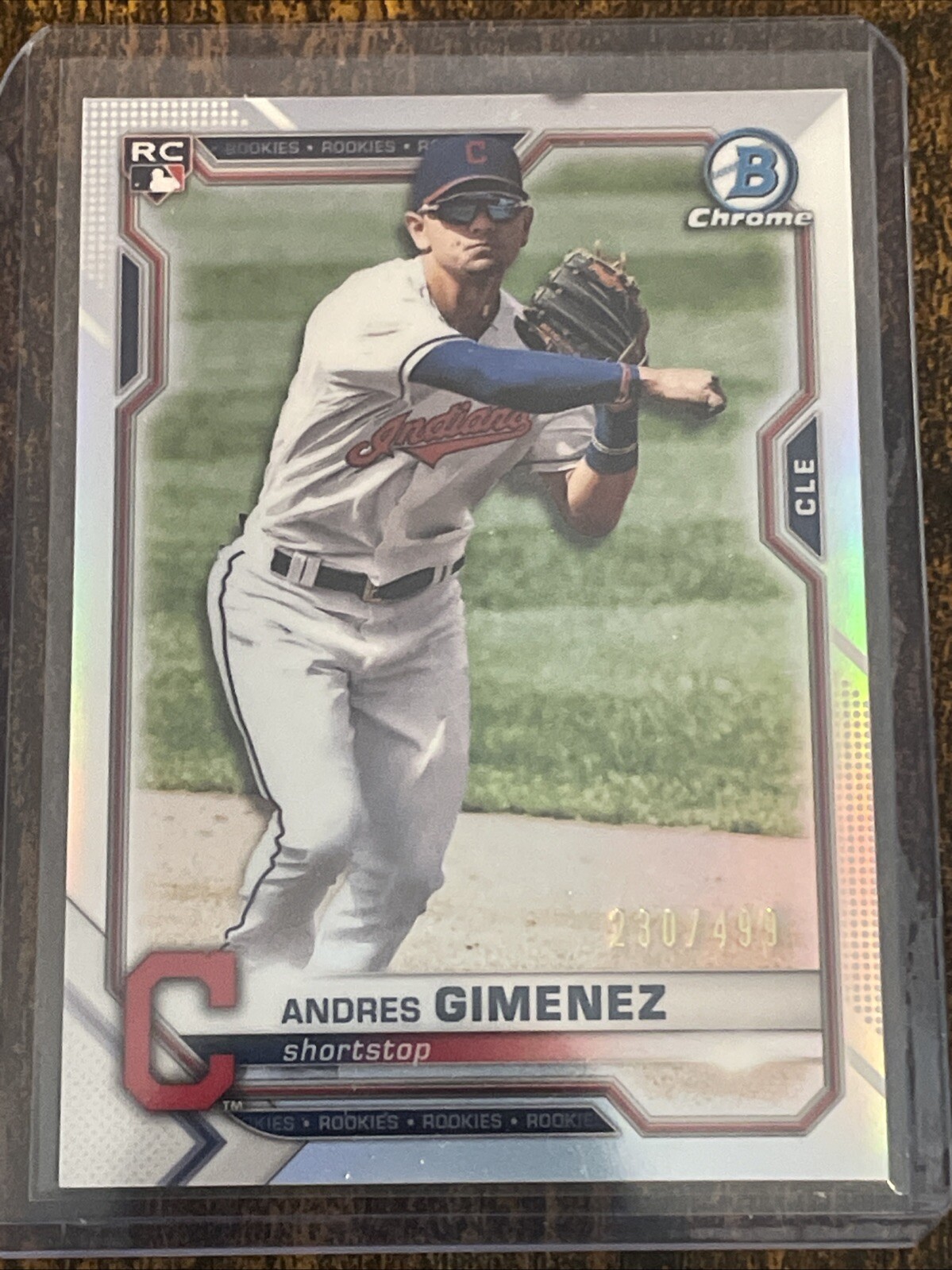 2021 Bowman Chrome Refractor /499 Andres Gimenez #12 Rookie RC