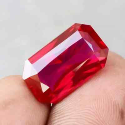 Natural 10-12 CT Ruby Emerald Cut Gemstone Red Color, Best for Fine Jewelry