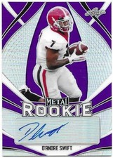 2020 Leaf Metal Rookie Multi-Sport Cards D'ANDRE SWIFT Autograph 10/20 Purple