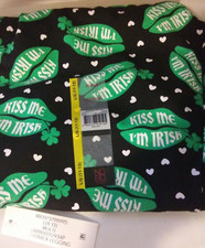 ST. PATRICK'S DAY WOMEN'S SIZE L 11/13 ANKLE STYLE LEGGINGS KISS ME I'M IRISH