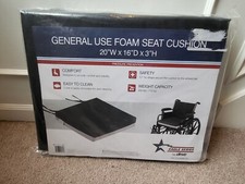 Drive Eagle Series General Use Foam Wheelchair Seat Cushion 20 x 16 x 3  NEW