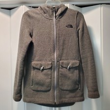 The North Face Hooded Fleece Jacket Womens Size XS gray Hoodie Full Zip