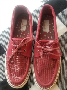 red glitter tennis shoes womens