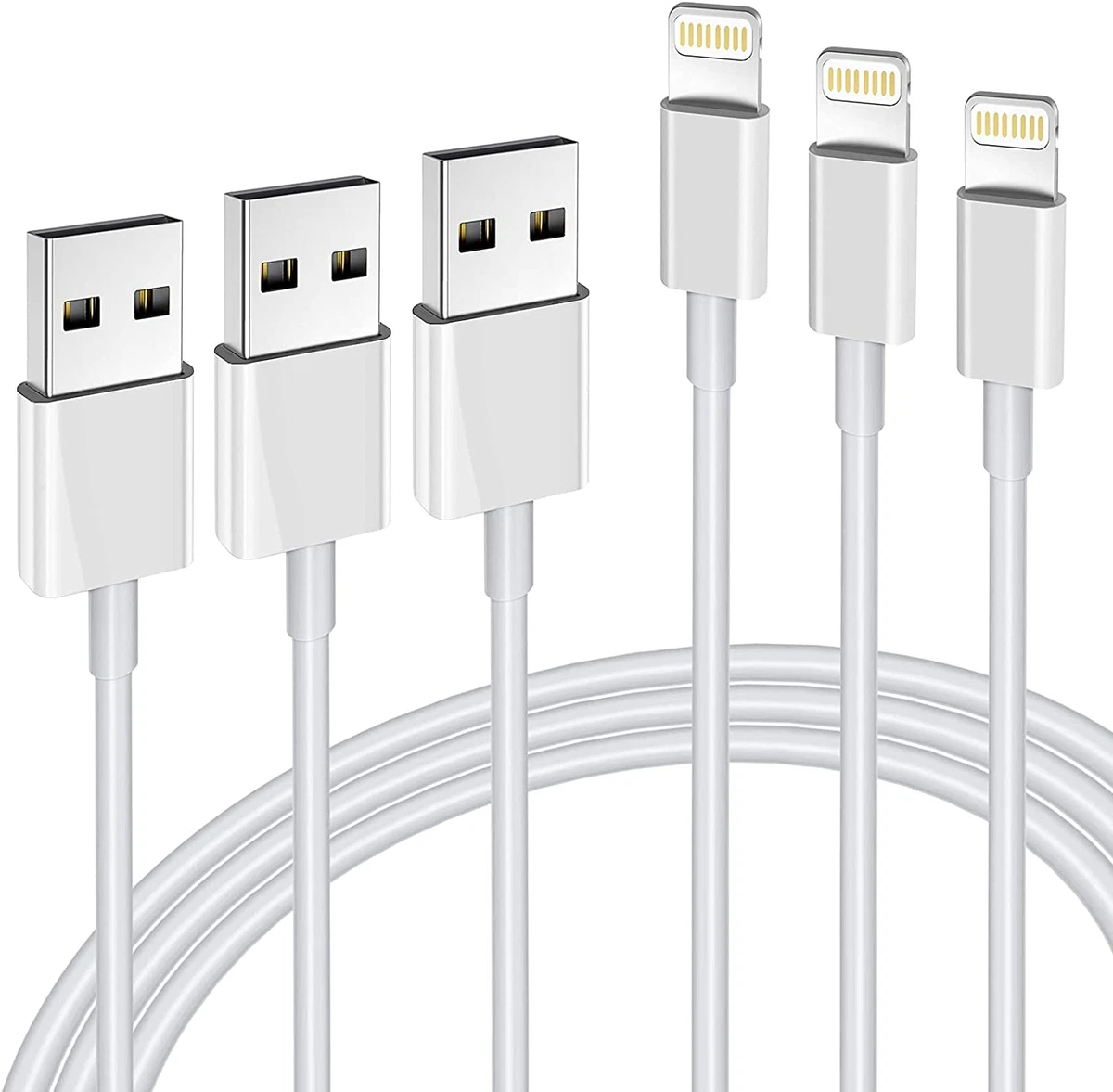 Iphone Charger 3 Pack For Apple Mfi Certified Charger 6FT
