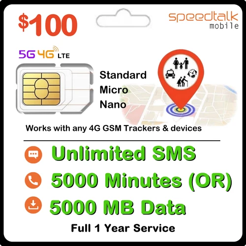 SpeedTalk GSM SIM Card GPS Trackers - Pet Kid Senior Car Tracking Device Locator