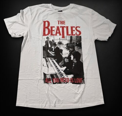 THE BEATLES "All You Need Is Love" White Lightweight T-Shirt - Size XL - NEW - Picture 3 of 7