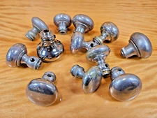 12 Antique Door Knob Vintage Ornate Chrome and Nickel Plated Handle