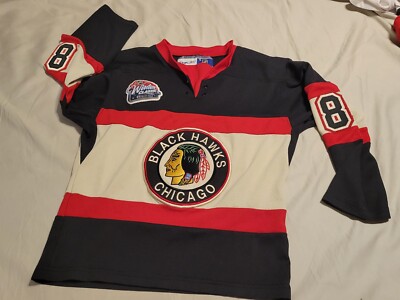 NHL Hockey jersey winter classic 2009 Chicago black hawks Reebok Kane 88  youth S