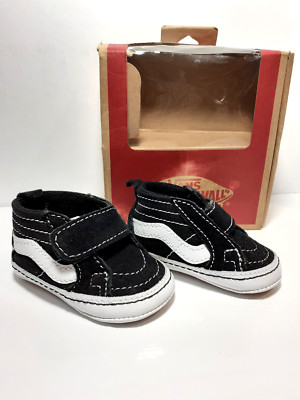 Vans Kleinkind Baby Größe 1,5 schwarz & weiß State Board Schuh Krippe Schuhe