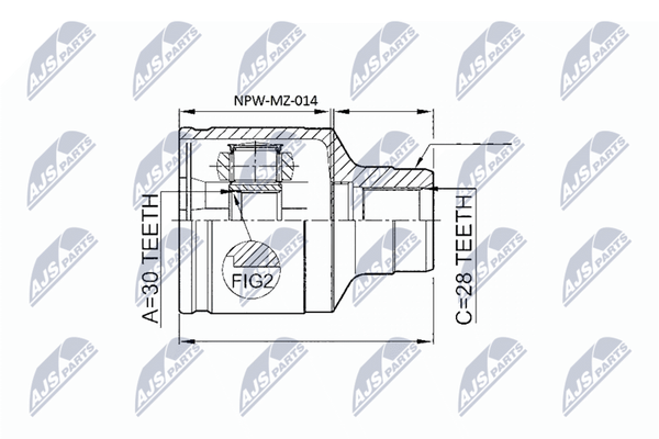 NTY NPW-MZ-014 Gelenksatz, Antriebswelle FüR Mazda-image