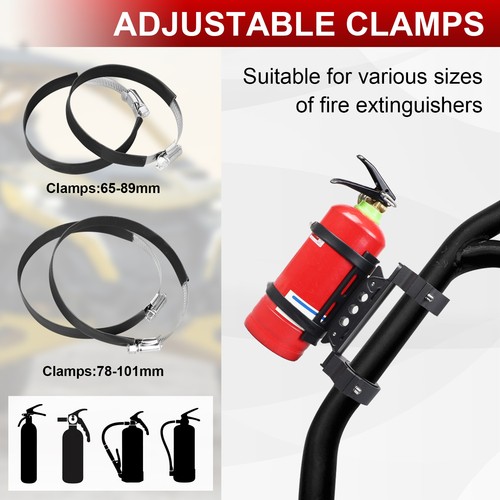Black Aluminum Fire Extinguisher Mount Holder Bracket for Bronco Can-Am UTV ATV - Picture 3 of 11