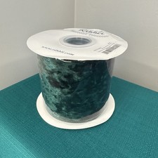 Ribbli Dark Green Velvet Wired Ribbon 4  10 Yard Crushed Velvet Christmas Ribbon