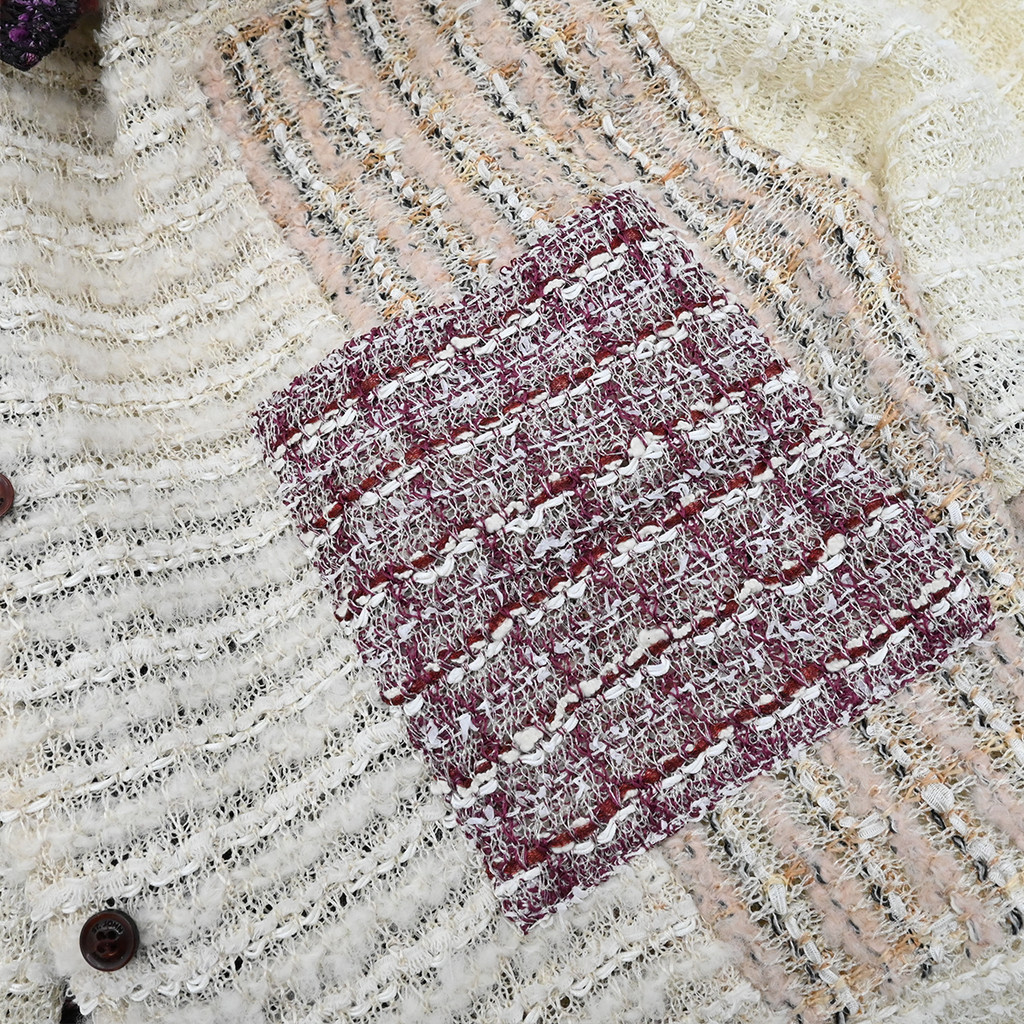 ST JOHN | Patchwork Boucle Tweed Button-Down Blou… - image 6