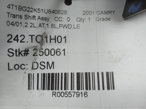 2001 TOYOTA CAMRY AUTOMATIC TRANSMISSION SHIFTER - Picture 5 of 12