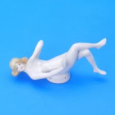 Vintage BATHING BEAUTY PIN CUSHION Half Doll German Art Deco Porcelain Figurine